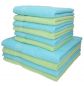Preview: 10 piezas set toallas de mano/ducha serie Palermo color verde y turquesa 100% algodon 6 toallas de mano 50x100cm 4 toallas ducha 70x140cm de Betz