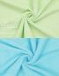 Preview: 10 piezas set toallas de mano/ducha serie Palermo color verde y turquesa 100% algodon 6 toallas de mano 50x100cm 4 toallas ducha 70x140cm de Betz