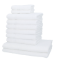 Preview: 10 piezas set toallas de baño Palermo color blanco 100% algodon 2 toallas de baño 70x140cm 6 toallas de mano 50x100cm y 2 toallas invitados 30x50cm de Betz