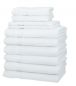 Preview: 10 piezas set toallas de mano serie Palermo color blanco 100% algodon 6 toallas de mano 50x100cm 2 toallas invitados 30x50cm 2 manoplas de baño 16x21cm de Betz