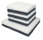 Preview: Lot de 8 serviettes Palermo couleur blanc et gris anthracite, 6 serviettes de toilette, 2 serviettes de bain de Betz