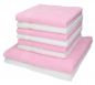 Preview: 8 unidades Toallas de manos/cuerpo/ducha set Palermo color blanco y rosa 100% algodon 6 toallas de mano y 2 toallas de ducha de Betz