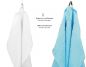Preview: Set di 8 asciugamani da bagno Palermo: 6 asciugamani e 2 asciugamani da bagno di Betz, 100 % cotone, colore turchese e bianco