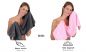 Preview: Betz 8-tlg. Handtuch-Set PALERMO 100% Baumwolle 2 Duschtücher 6 Handtücher Farbe anthrazit und rosé