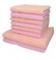 Preview: 8 Piece Hand Bath Towel Set PALERMO colour: apricot & rose size: 50x100 cm 70x140 cm by Betz