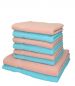 Preview: Set di 8 asciugamani da bagno Palermo: 6 asciugamani e 2 asciugamani da bagno di Betz, 100 % cotone, colore albicocca e turchese