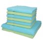 Preview: 8 unidades Toallas de manos/cuerpo/ducha set Palermo color verde y turquesa 100% algodon 6 toallas de mano y 2 toallas de ducha de Betz