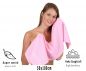 Preview: Betz 12 Stück Handtücher PALERMO 100%Baumwolle 12 Handtücher 50x100 cm Farbe rosé und türkis