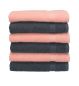 Preview: 6 piece Hand Towel Set PALERMO Colour: anthracite grey & apricot Size: 50x100 cm by Betz