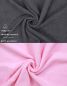 Preview: 6 unidades toallas de mano serie Palermo 100% algodon color gris antracita y rosa 6 toallas tamaño 50x100 cm de Betz