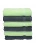 Preview: Lot de 6 serviettes Palermo couleur: 3 vert et 3 anthracite, 6 serviettes de toilette 50 x 100 cm de Betz