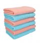 Preview: Betz Paquete de 6 toallas de lavabo 50x100 cm PALERMO 100% algodón albaricoque y turquesa