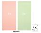 Preview: Lot de 6 serviettes Palermo couleur vert et abricot, qualité 360 g/m², 6 serviettes de toilette 50 x 100 cm 100% coton de Betz