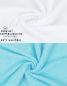 Preview: Betz 4 Stück Duschtücher PALERMO Größe 70 cm x 140 cm 100% Baumwolle Duschtuch-Set Farbe weiß und türkis