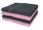 Preview: Betz 4 Stück Duschtücher PALERMO Größe 70 cm x 140 cm 100% Baumwolle Duschtuch-Set Farbe anthrazit und rosé