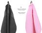 Preview: Betz 4 Stück Duschtücher PALERMO Größe 70 cm x 140 cm 100% Baumwolle Duschtuch-Set Farbe anthrazit und rosé