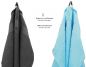 Preview: Lot de 2 serviettes Palermo taille 70 x 140 cm couleur gris anthracite et turquoise de Betz