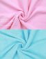 Preview: Lot de 2 serviettes Palermo taille 70 x 140 cm couleur turquoise et rose de Betz