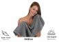 Preview: Set di 4 asciugamani da bagno DELUXE, colore: grigio antracite, 1 asciugamano da bagno, 1 asciugamano da doccia, 1 asciugamano e 1 lavetta, qualità 430 g/m²