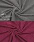 Preview: Betz Juego de 8 toallas 100% algodón DELUXE de color gris antracita y ciruela
