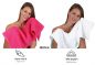 Preview: Betz 8-tlg. Handtuch-Set DELUXE 100% Baumwolle 2 Badetücher 2 Duschtücher 2 Handtücher 2 Seiftücher Farbe weiß und fuchsia