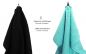 Preview: Betz 8-tlg. Handtuch-Set DELUXE 100% Baumwolle 2 Badetücher 2 Duschtücher 2 Handtücher 2 Seiftücher Farbe türkis und schwarz