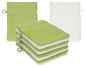 Preview: Betz 10 Stück Waschhandschuhe PREMIUM 100% Baumwolle Waschlappen Set 16x21 cm Farbe avocadogrün - weiß
