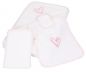 Preview: Betz Babyset CUORICINO 3 pz. asciugamano con cappuccio 85x85 cm 100% cotone 1 asciugamano da bagno per bambini 1 bavaglino 1 guanto da bagno Baby