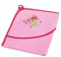 Preview: Betz Children Hooded Bath Towel Butterfly 100% Cotton Size: 80x80 cm Colour: Pink