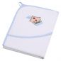 Preview: Betz Children Hooded Bath Towel Cottage 100% Cotton Size: 80x80 cm Colour: White and Light-blue