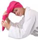 Preview: Betz 2er Set Turban Handtücher Haarturban Kopftuch 100% Baumwolle Frottier Farbe fuchsia