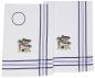 Preview: 2 Piece Set Waffle Tea Towels blue, embroidered Motive: Ducks, Size: 50 x 70 cm