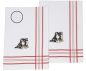 Preview: 2 Piece Set Waffle Tea Towels red, embroidered Motive: Dogs, Size: 50 x 70 cm