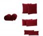 Preview: Betz 2 couvertures polaires douces taille 140x190 cm ou 2 coussins remplis toucher peluche tailles d'env. 36x36 cm, 25x50 cm, 20x40 cm ROMANIA couleur rouge foncé