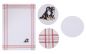 Preview: 2 Piece Set Waffle Tea Towels red, embroidered Motive: Dogs, Size: 50 x 70 cm