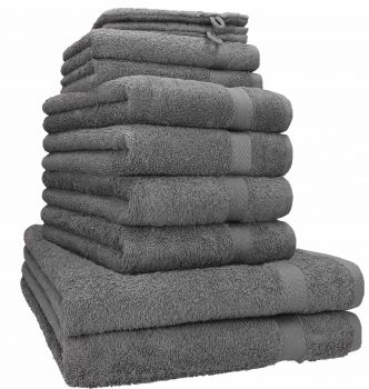 Betz 10-tlg. Handtuch-Set PREMIUM 100%Baumwolle 2 Duschtücher 4 Handtücher 2 Gästetücher 2 Waschhandschuhe
