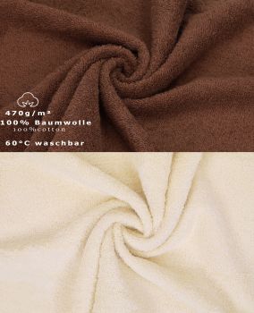 Betz Set di 10 asciugamani Premium 2 asciugamani da doccia 4 asciugamani 2 asciugamani per ospiti 2 guanti da bagno 100% cotone colore beige e marrone noce