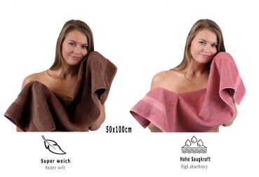 Betz 10 Piece Towel Set PREMIUM 100% Cotton 2 Wash Mitts 2 Guest Towels 4 Hand Towels 2 Bath Towels Colour: hazel & old rose