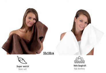 Betz 10 Piece Towel Set PREMIUM 100% Cotton 2 Wash Mitts 2 Guest Towels 4 Hand Towels 2 Bath Towels Colour: hazel & white