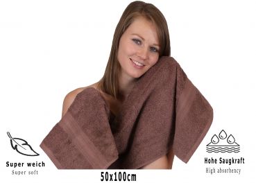 Betz 5 Piece Towel Set GOLD 100% Cotton 1 Bath Towel 2 Hand Towels 2 Face Cloths Colour: hazel