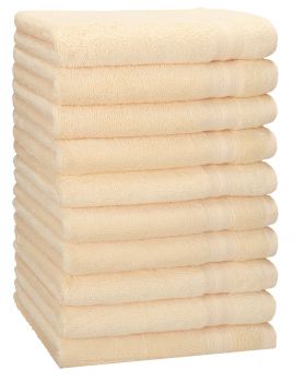Betz Juego de 10 toallas de invitados GOLD 100% algodón de color beige