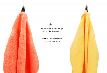 Betz 10 Stück Seiftücher PREMIUM 100% Baumwolle Seiflappen Set 30x30 cm Farbe orange und gelb