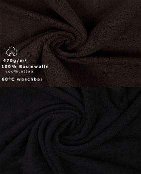 Betz Paquete de 10 piezas de toalla facial PREMIUM tamaño 30x30cm 100% algodón de colores marrón oscuro y negro