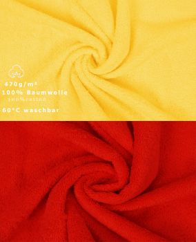 Betz Set di 10 lavette Premium misura 30 x 30 cm 100% cotone colore giallo e rosso