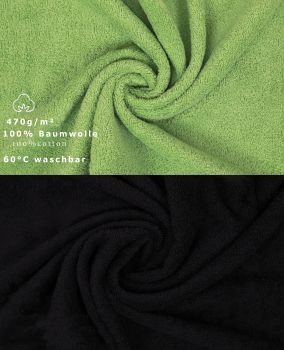 Betz 10 Stück Seiftücher PREMIUM 100% Baumwolle Seiflappen Set 30x30 cm Farbe apfelgrün und schwarz