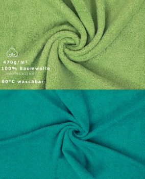 Betz 10 Piece Towel Set PREMIUM 100% Cotton 10 Guest Towels Colour: apple green & emerald green