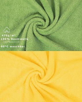 Betz 10 Piece Towel Set PREMIUM 100% Cotton 10 Guest Towels Colour: apple green & yellow