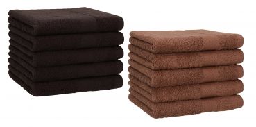 Lot de 10 serviettes d'invité "Premium" taille 30 x 50 cm couleur marron foncé/marron noisette, qualité 470g/m², 10 serviettes d'invité 30x50 cm en coton de Betz