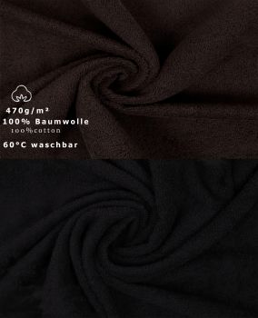 Betz 10 Piece Towel Set PREMIUM 100% Cotton 10 Guest Towels Colour: dark brown & black