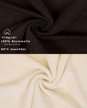 Betz 10 Toallas para invitados PREMIUM 100% algodón 30x50cm en marrón oscuro y beige